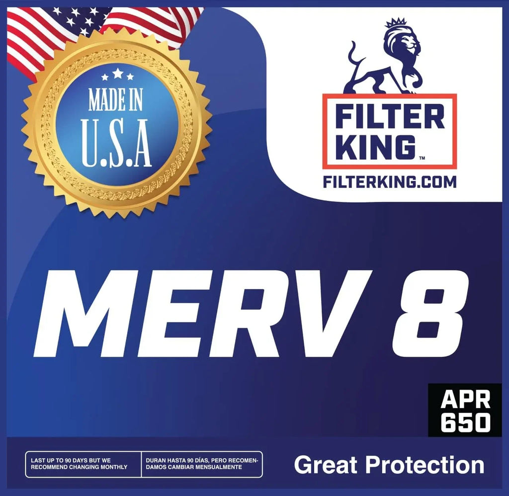 Filter King 12x26x1a Air Filter | 4-PACK | MERV 8 HVAC Pleated A/C Furnace Filters | MADE IN USA | Actual Size: 12 x 26 x .75"