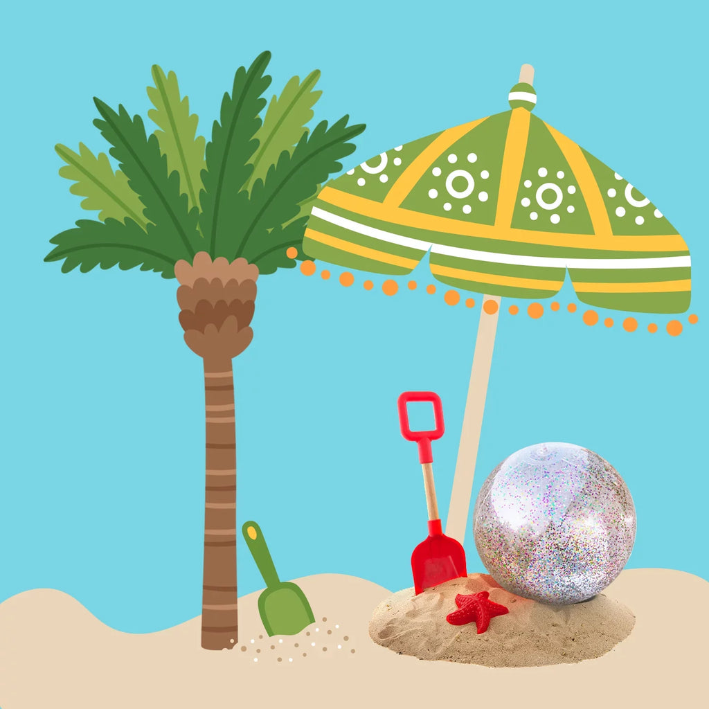 Junipel InfLatitudeable Beach Glitter Ball with Confetti 16 & 24 Inch Premium Beach Theme Water Sand Toy for Beach Party Decoration, Pool Party Supplies Summer Beach Balls -Set of 6 |