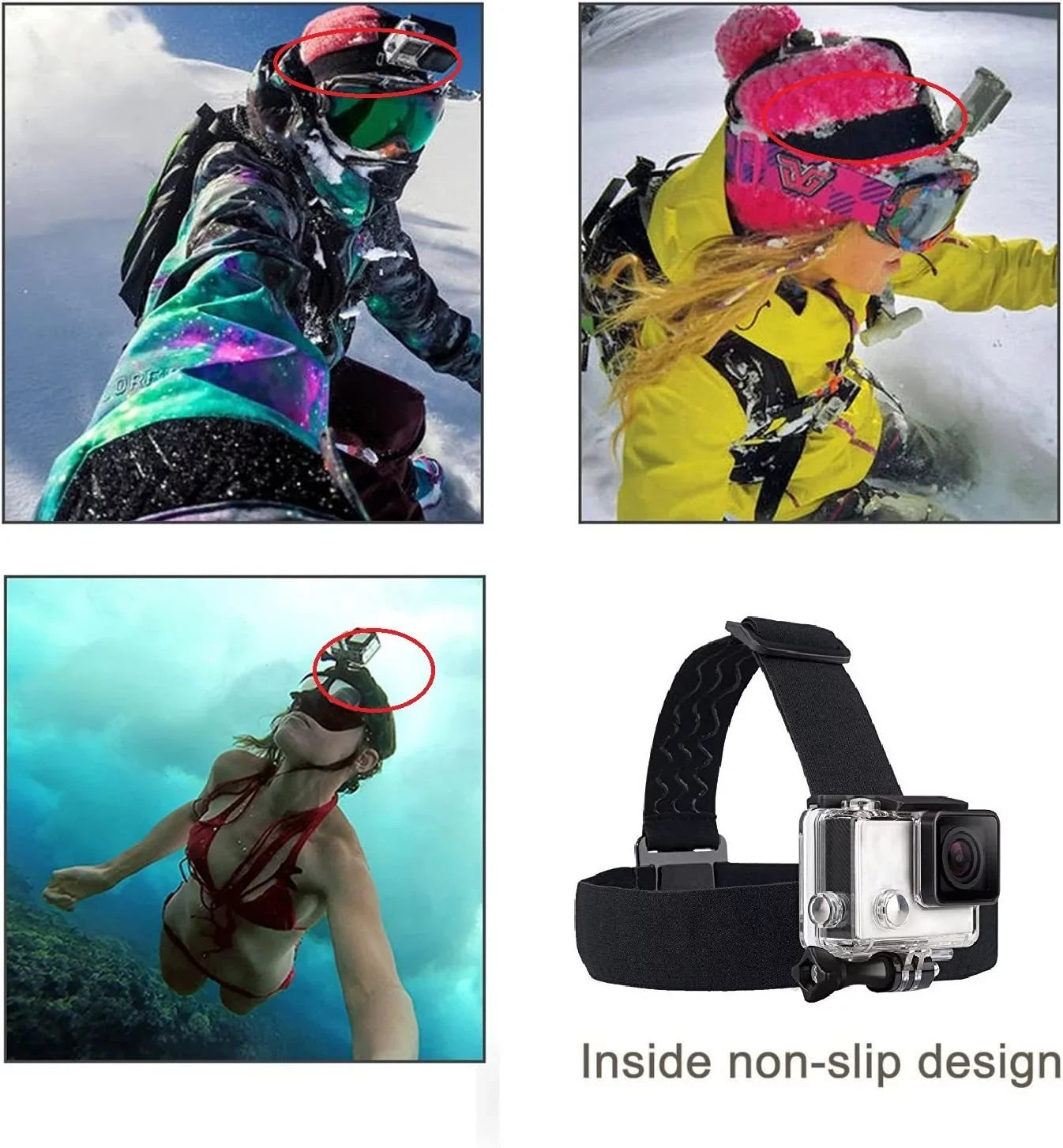 Action Camera Head Mount Strap Wearing Head Belt Compatible with Gopro Hero 11 10 9 8 7 6 5/AKASO/Dragon