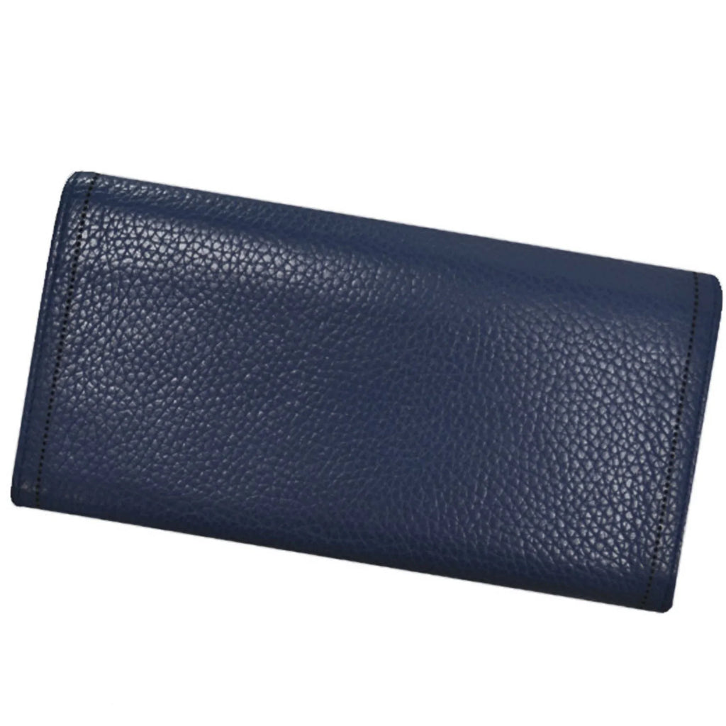 Pre-Owned Balenciaga BALENCIAGA long wallet navy leather folio women's (Good)