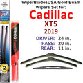 2019 Cadillac XT5 Premium Luxury Beam Wiper Blades Wipers WBUSA (Set of 3) w/Rear Wiper