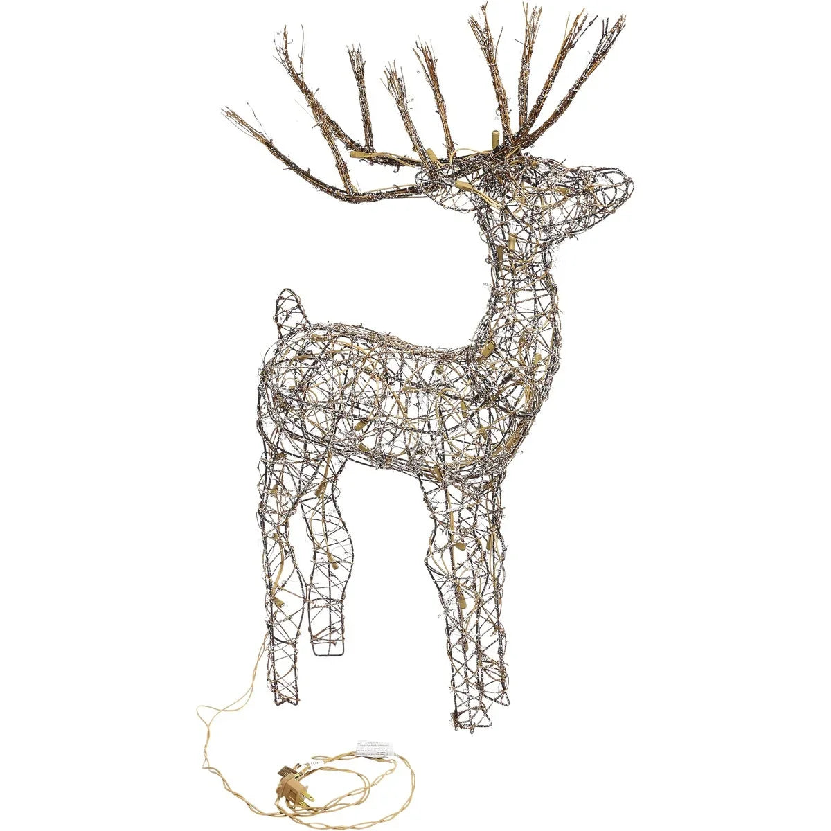 Alpine 50 In. Warm White Halogen Rattan Standing Buck Lighted Decoration AUH164L