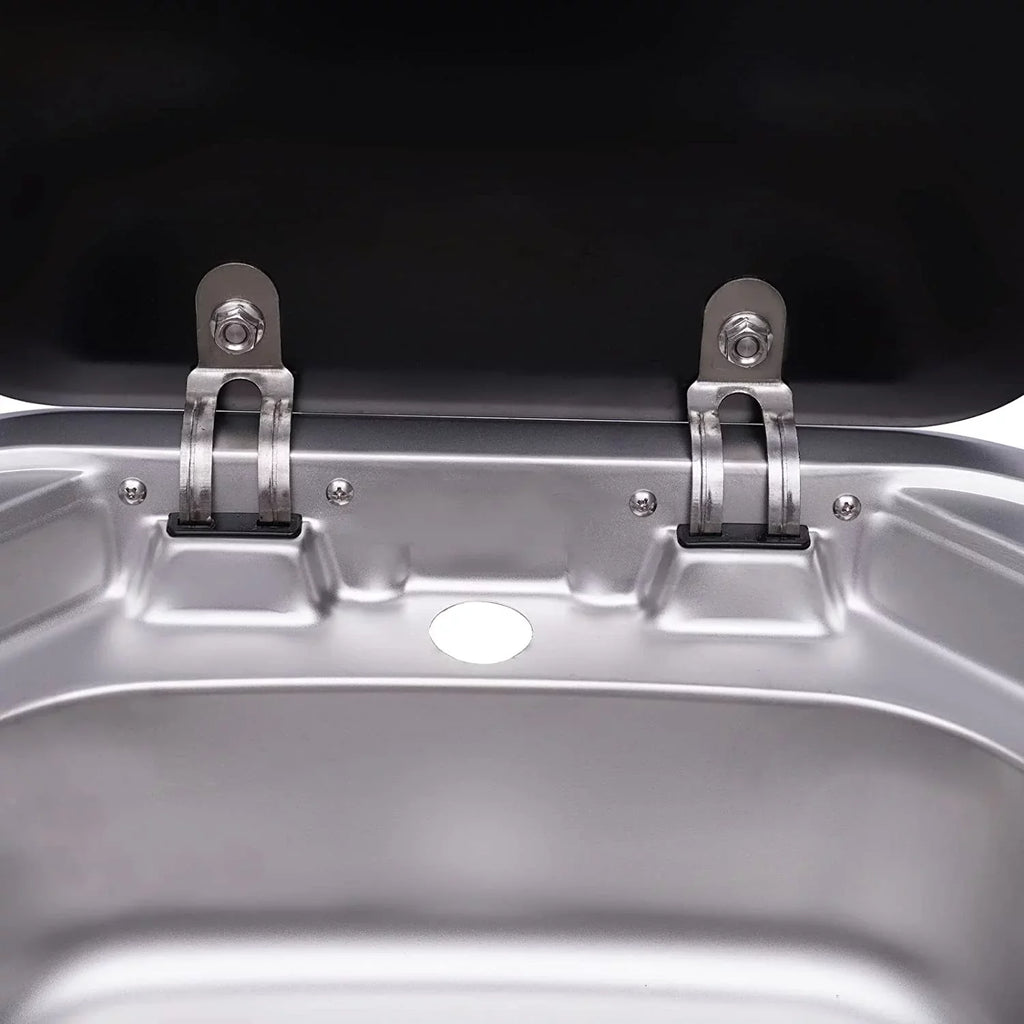 Miumaeov RV Kitchen Sink Stainless Steel Hand Wash Basin Sink With Tempered Glass Lid Outdoor RV Single Bowl Hand Wash Basin Sink For Caravan, Camper And Kitchen