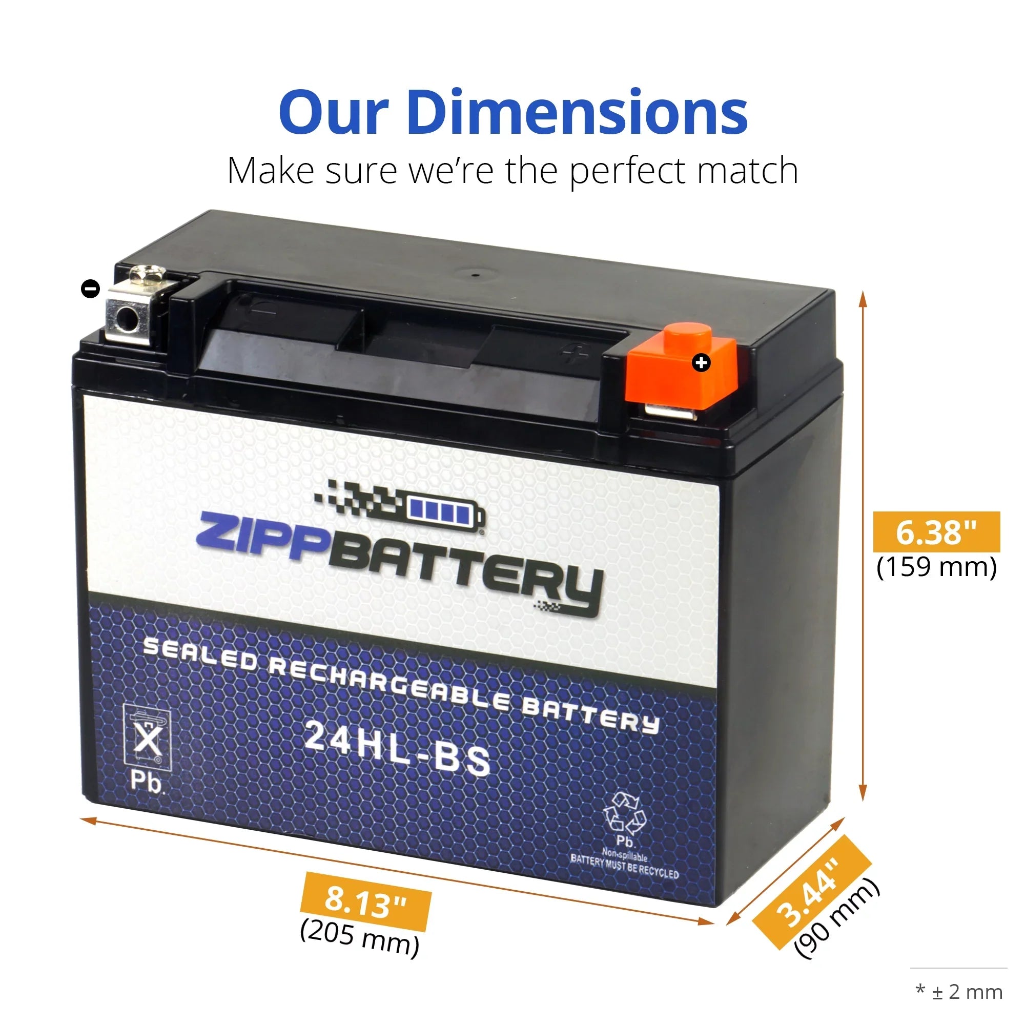 Zipp Battery YTX24HL-BS (24HL-BS 12 Volt,21 Ah, 260 CCA) Motorcycle Battery for Kawasaki 1200cc Zg1200 Voyager Xii 1995