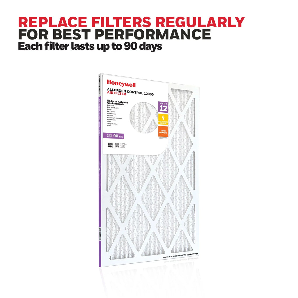 Honeywell 14x24x1 MERV 12 Pleated HVAC Furnace Air Filter- 12 Pack
