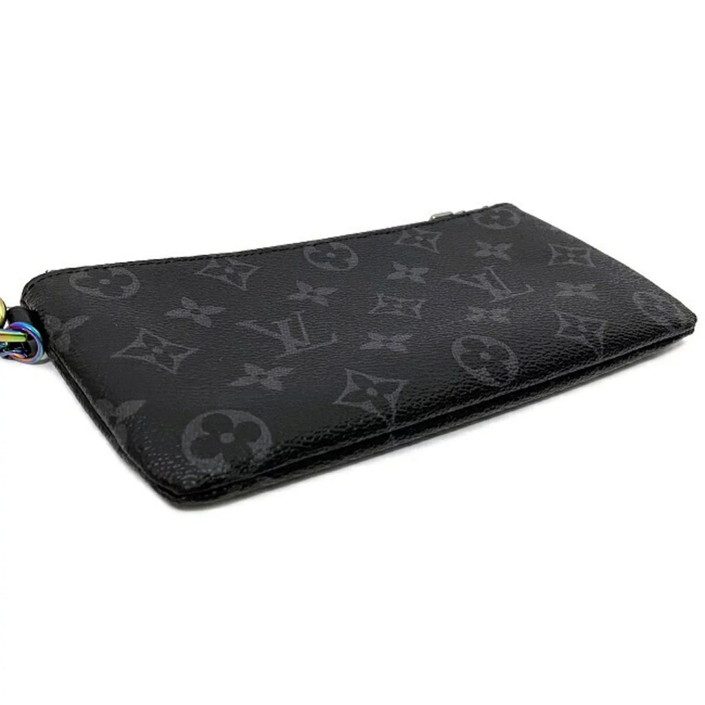 Pre-Owned Louis Vuitton Pouch Fragment iPhone Black Gray Rainbow Monogram Eclipse Flash M64433 UB1137 LOUIS VUITTON Hiroshi Fujiwara Collaboration (Good)