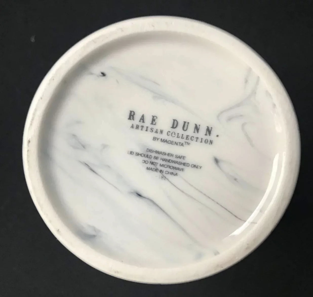 Rae Dunn Home SUGAR Canister Marble with wood lid (SMALL size)
