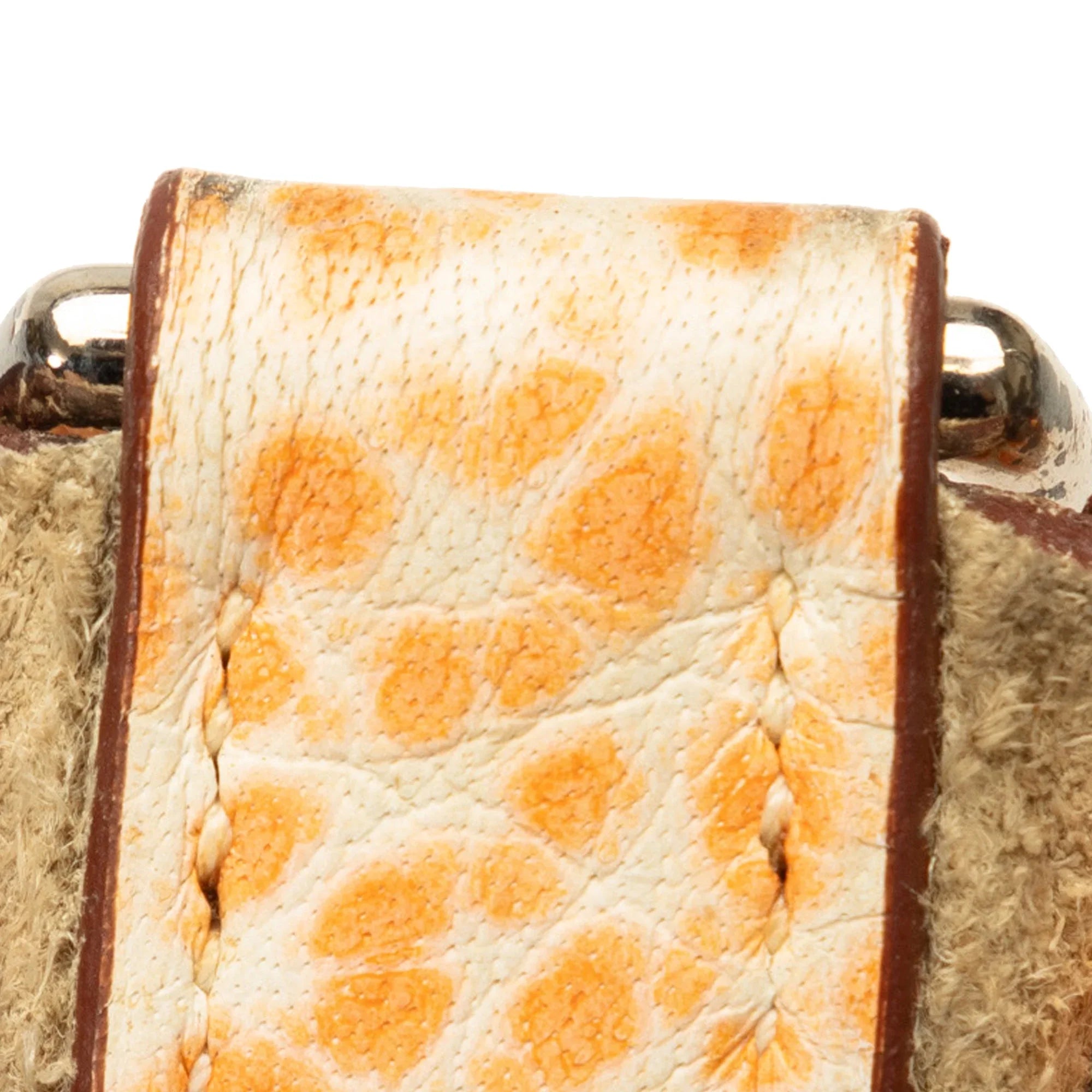 Pre-Owned Authenticated Hermès Dalmatian Buffalo Evelyne I PM Calf Leather Orange Crossbody Bag Unisex (Good)