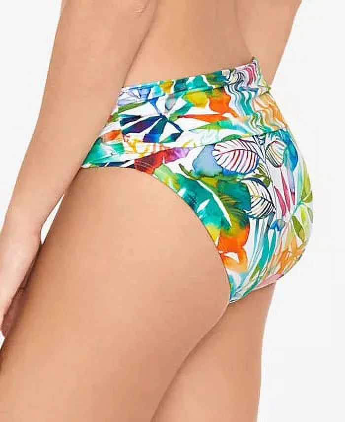 Ralph Lauren Women's Tropical Caribbean Wide Banded Shirred Hipster Bottoms Blue Size 4
