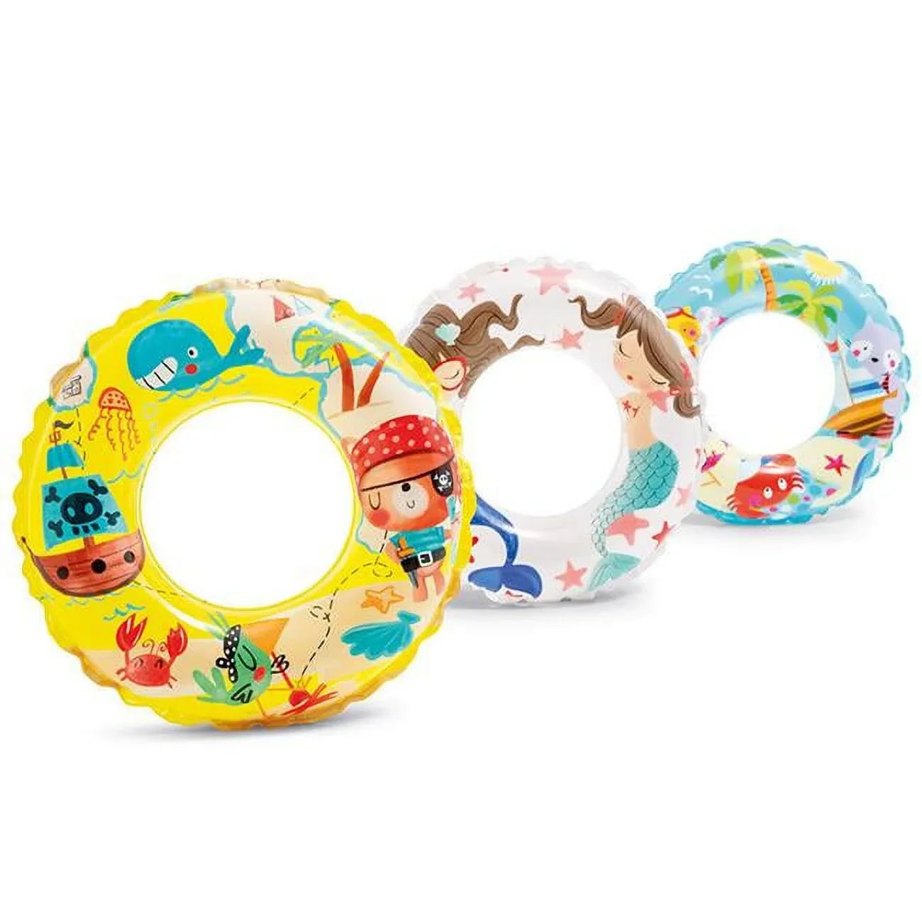 DDI 2364905 24 in. InfLatitudeable Swim Rings, Assorted Print - Case of 36