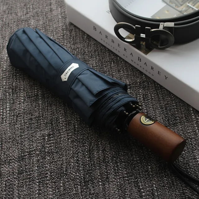 Umbrella Men Business 10 Ribs Wood Handle Golf Sun Umbrellas Windproof Anti UV Parasol Clear Umbrella UPF50+