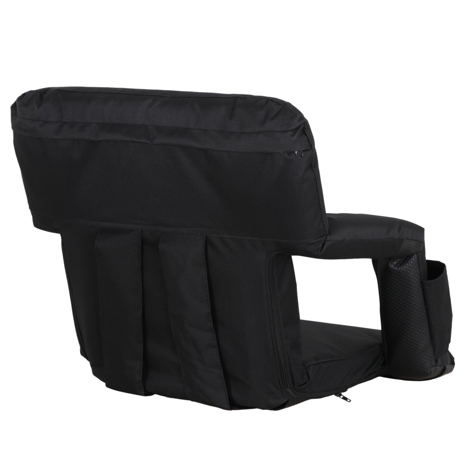 HomGarden Portable Stadium Seat Chair for Bleachers, 6 Reclining Folding Seat Waterproof, Black