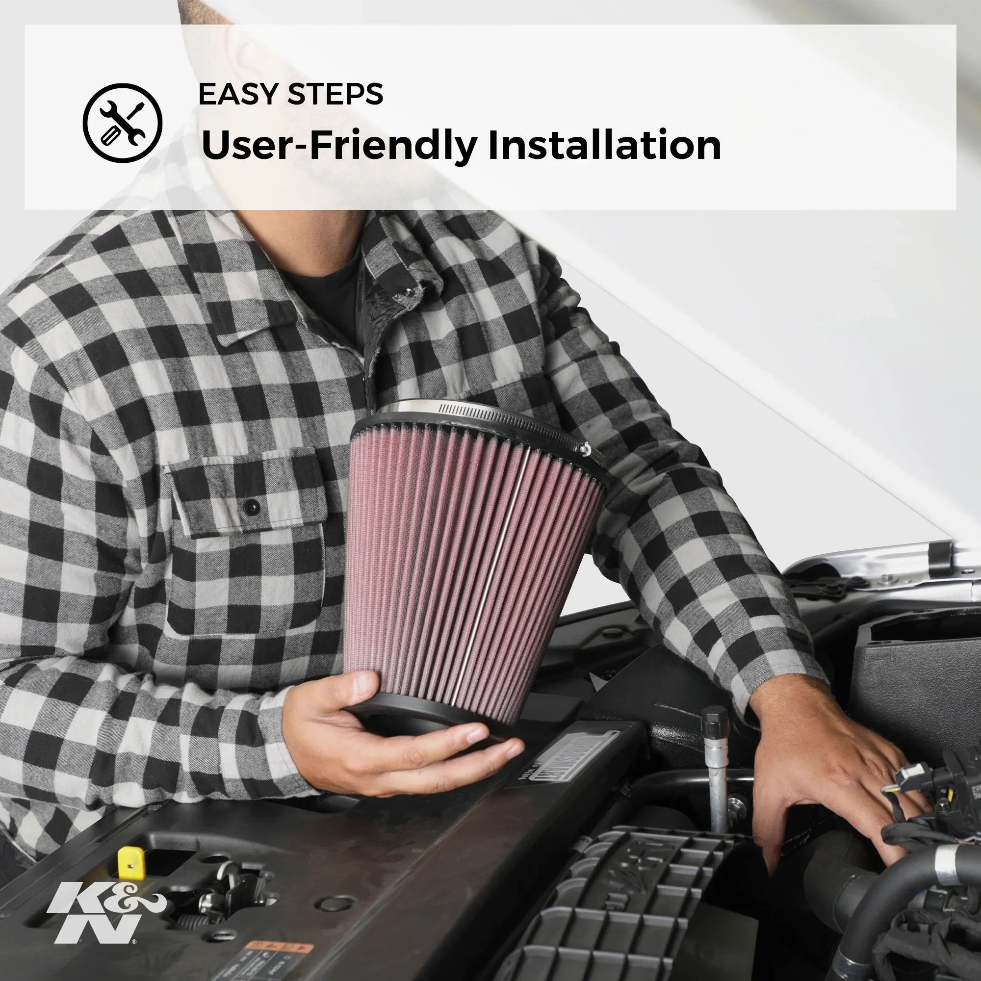 K&N Engine Air Filter: High Performance, Premium, Washable, Industrial Replacement Filter, Heavy Duty: E-9156
