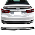 Ikon Motorsports Compatible with 18-23 Toyota Camry LE MD Style Rear Trunk Spoiler Wing Gloss Black With Chrome Trim 2018 2019 2020 2021 2022