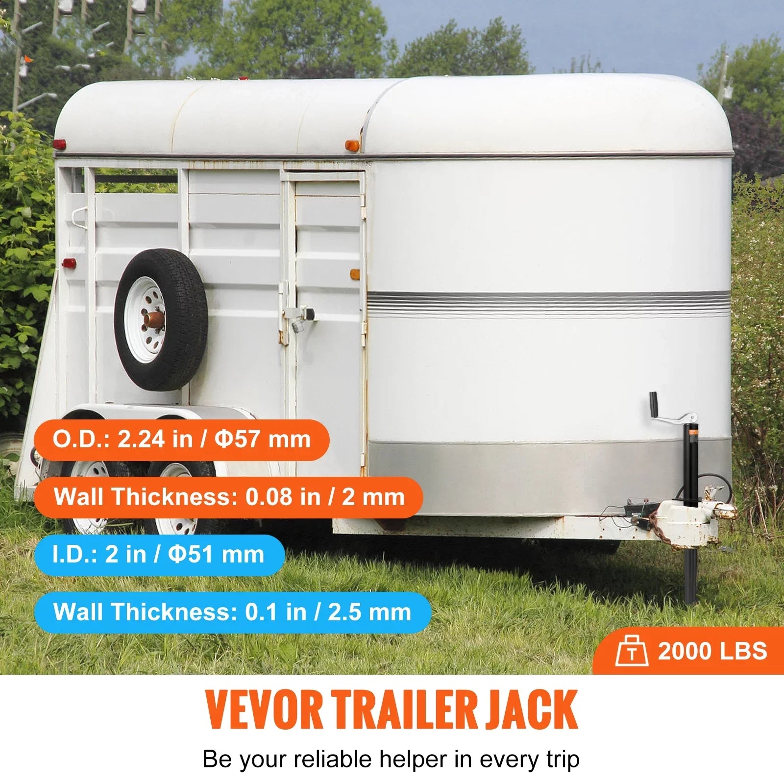 BENTISM Trailer Jack A Frame Bolt on Trailer Tongue Jack 2000 lb Height Adjustable