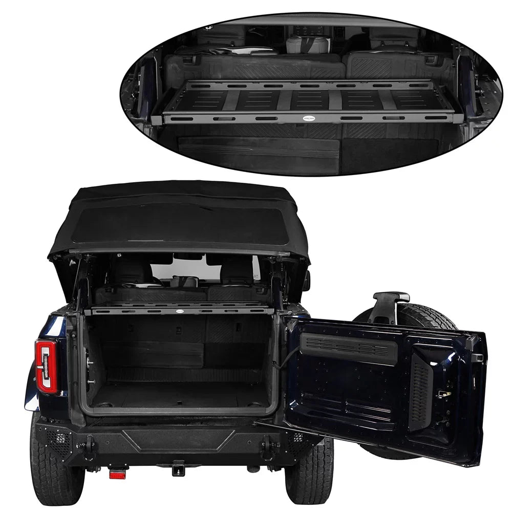 Hooke Road Rear Cargo Basket Rack Luggage Box Fit Ford Bronco 2021-2023 4-Door Black
