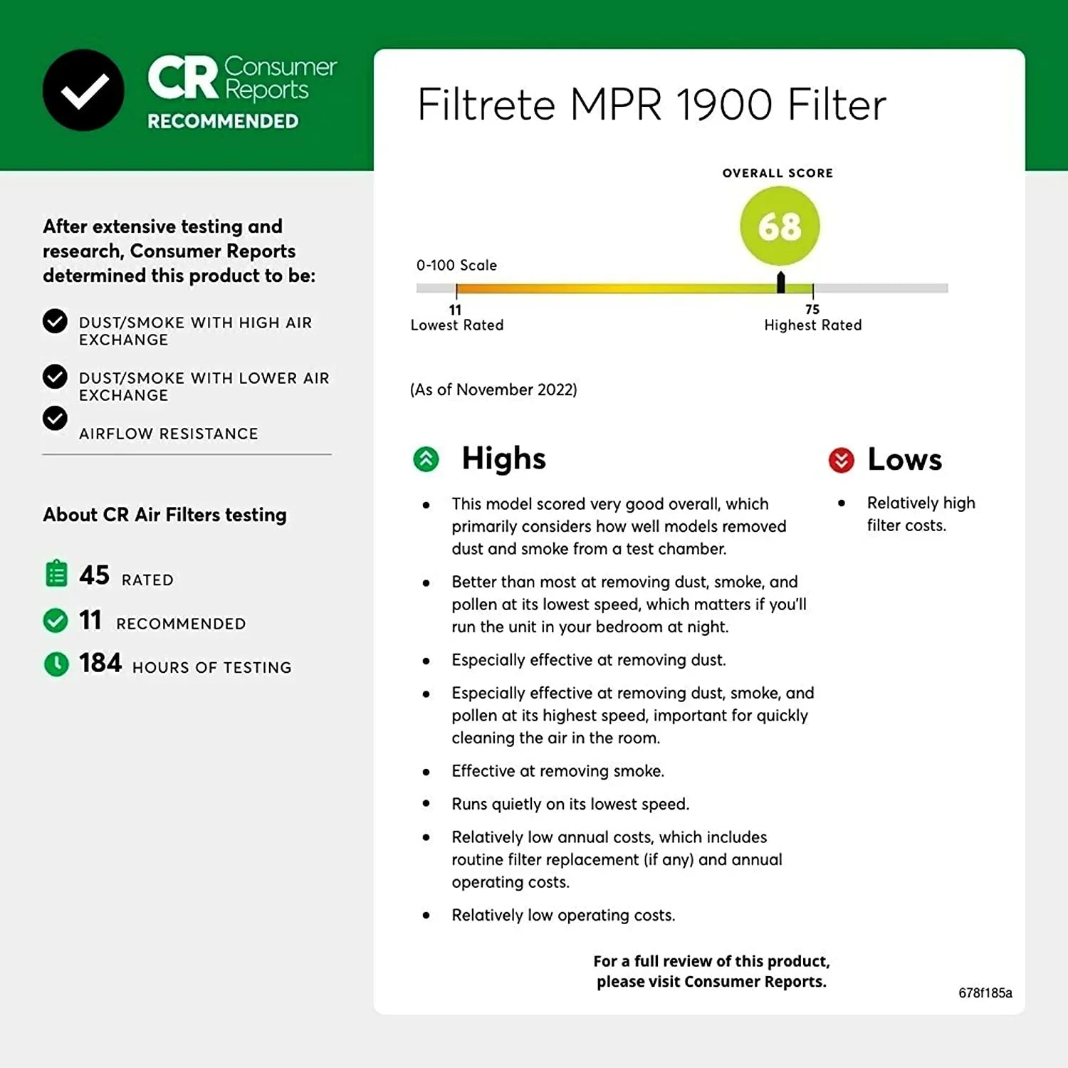Filtrete 14x20x1, AC Furnace Air Filter, MPR 1900, Healthy Living Ultimate Allergen, 6-Pack (exact dimensions 13.81 x 19.81 x 0.78)