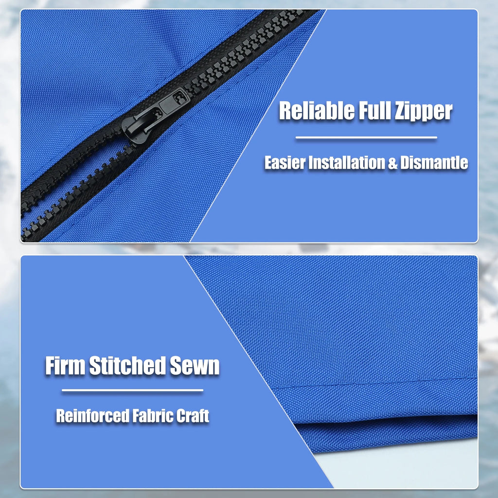 Boat Bimini Top Storage Boot Cover 600D Polyester Canvas Pacific Blue 85"-90" Width for 3 Bow 4 Bow