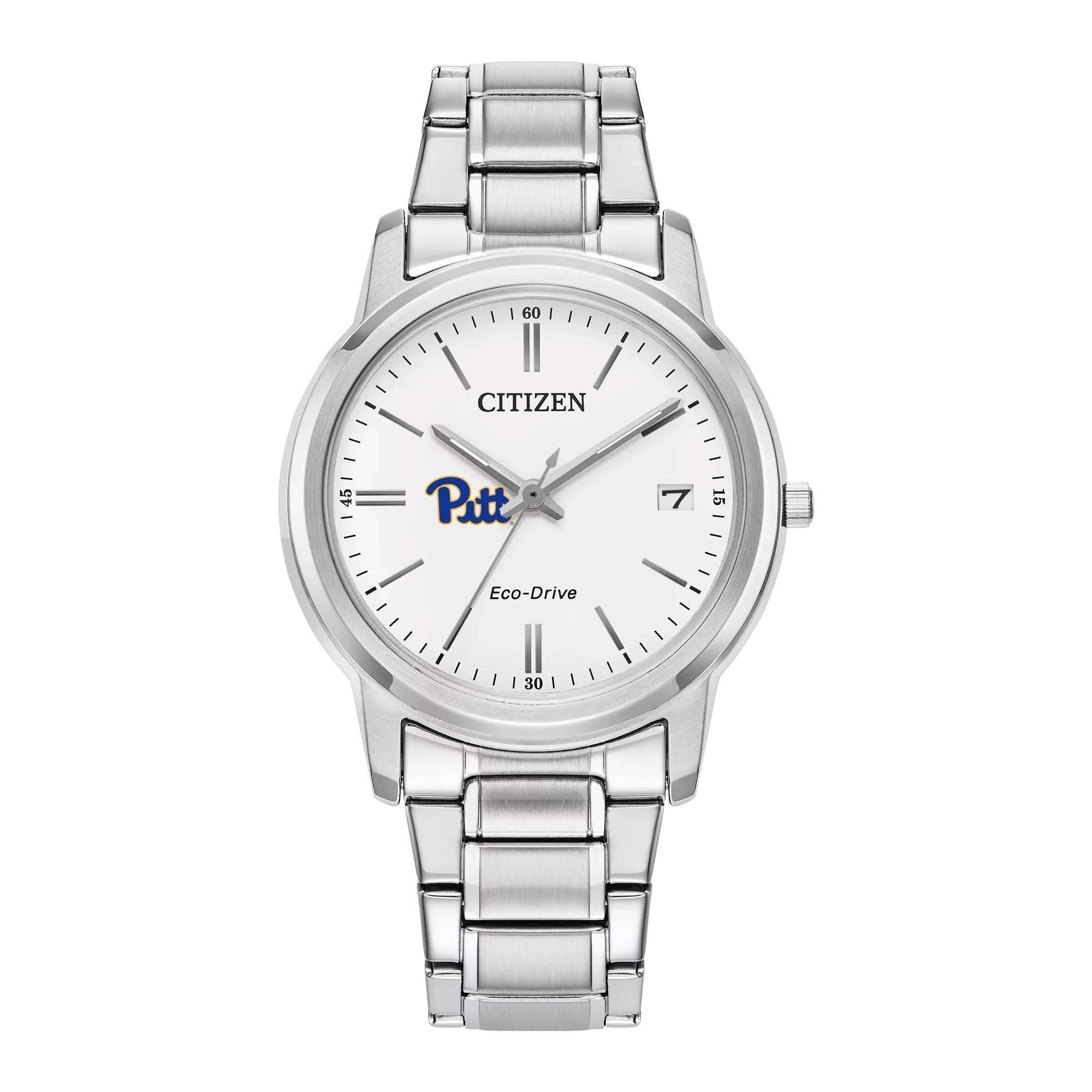 Women's Citizen Watch Silver Pitt Panthers Eco-Drive White Dial Stainless Steel Watch