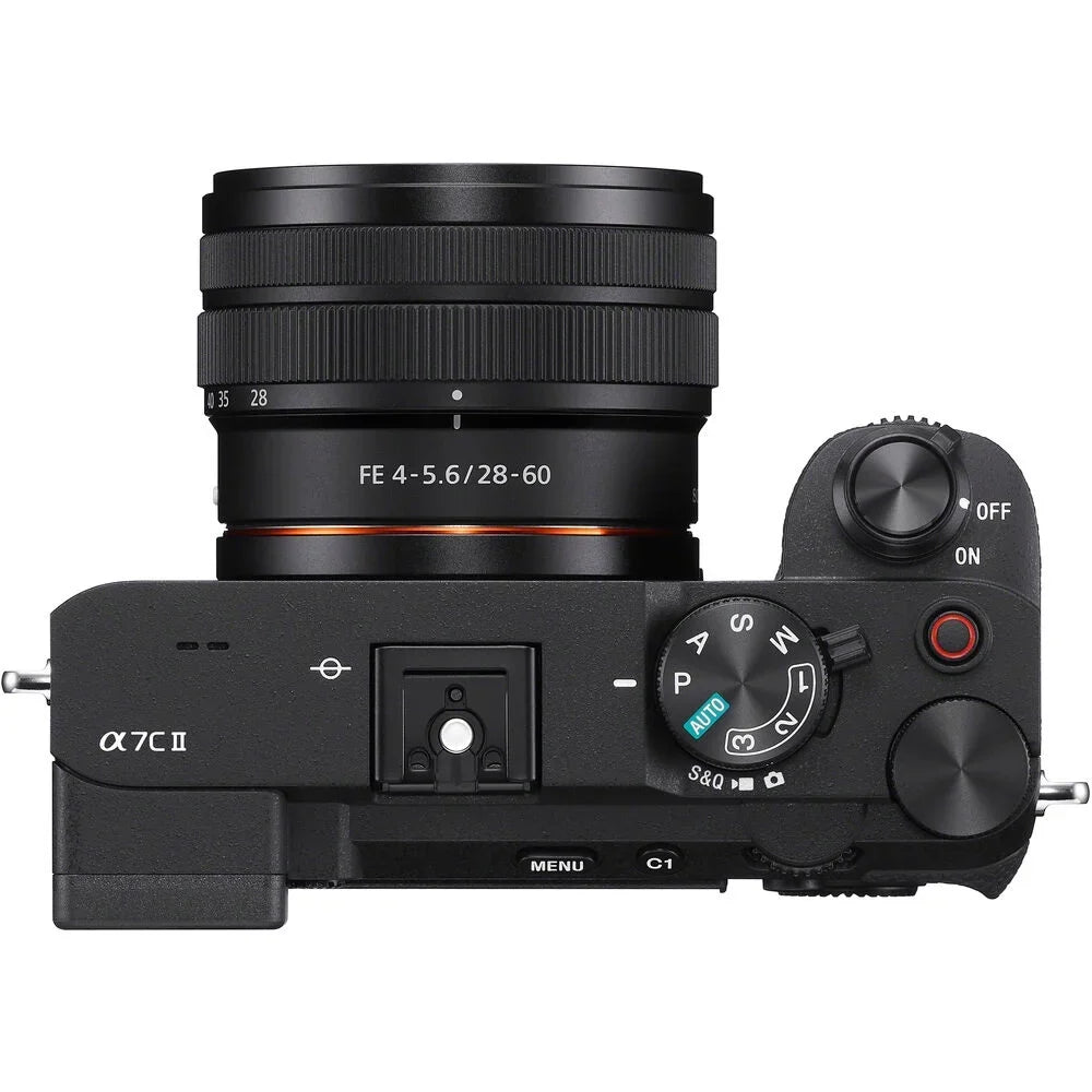 Sony a7C II Full Frame Mirrorless Camera Body with 28-60mm F4-5.6 Lens Black ILCE-7CM2L/B Bundle with Deco Gear Photography Bag Case + Extra Battery + Charger + Tripod + Software Kit & Accessories