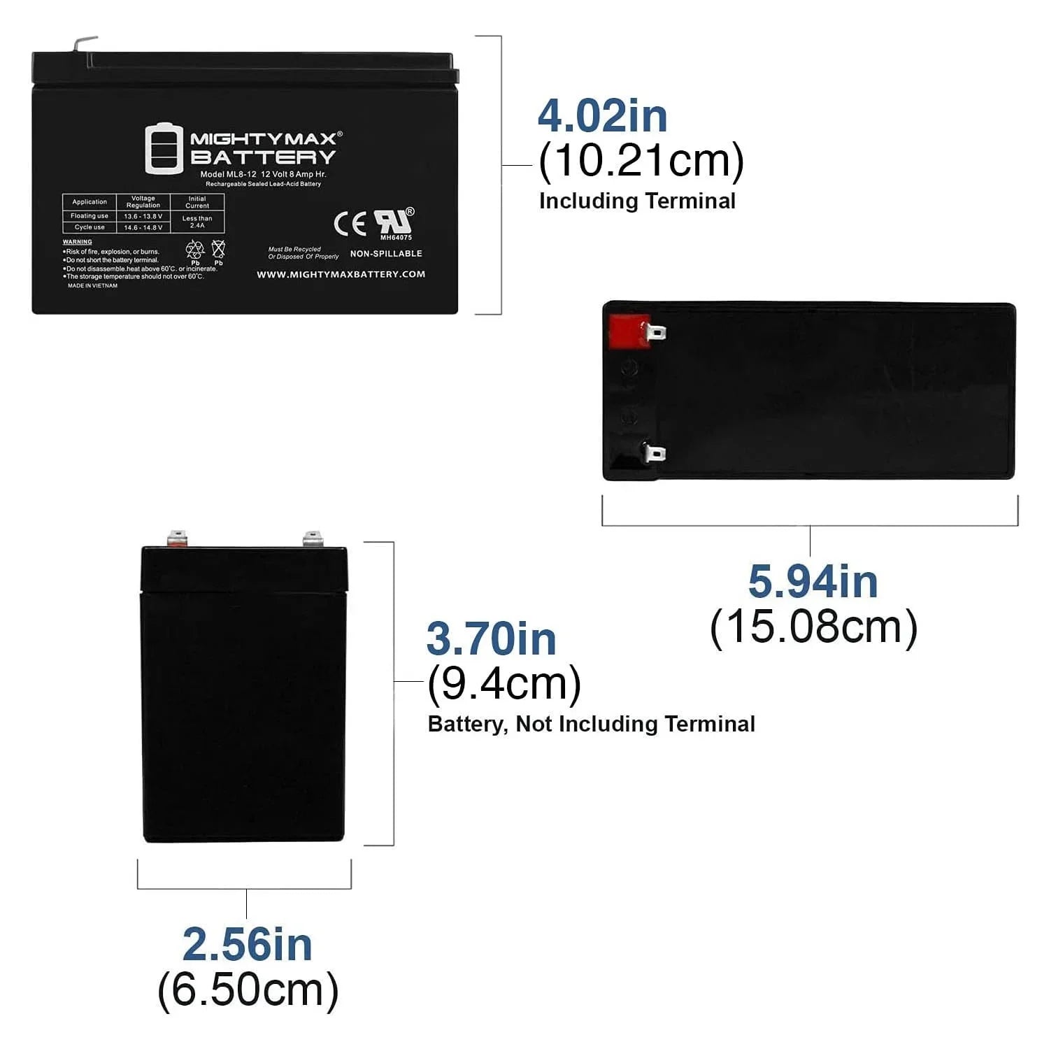 12V 8Ah SLA Battery Replacement for Sea Doo Sea Scooter ZS06 - 4 Pack
