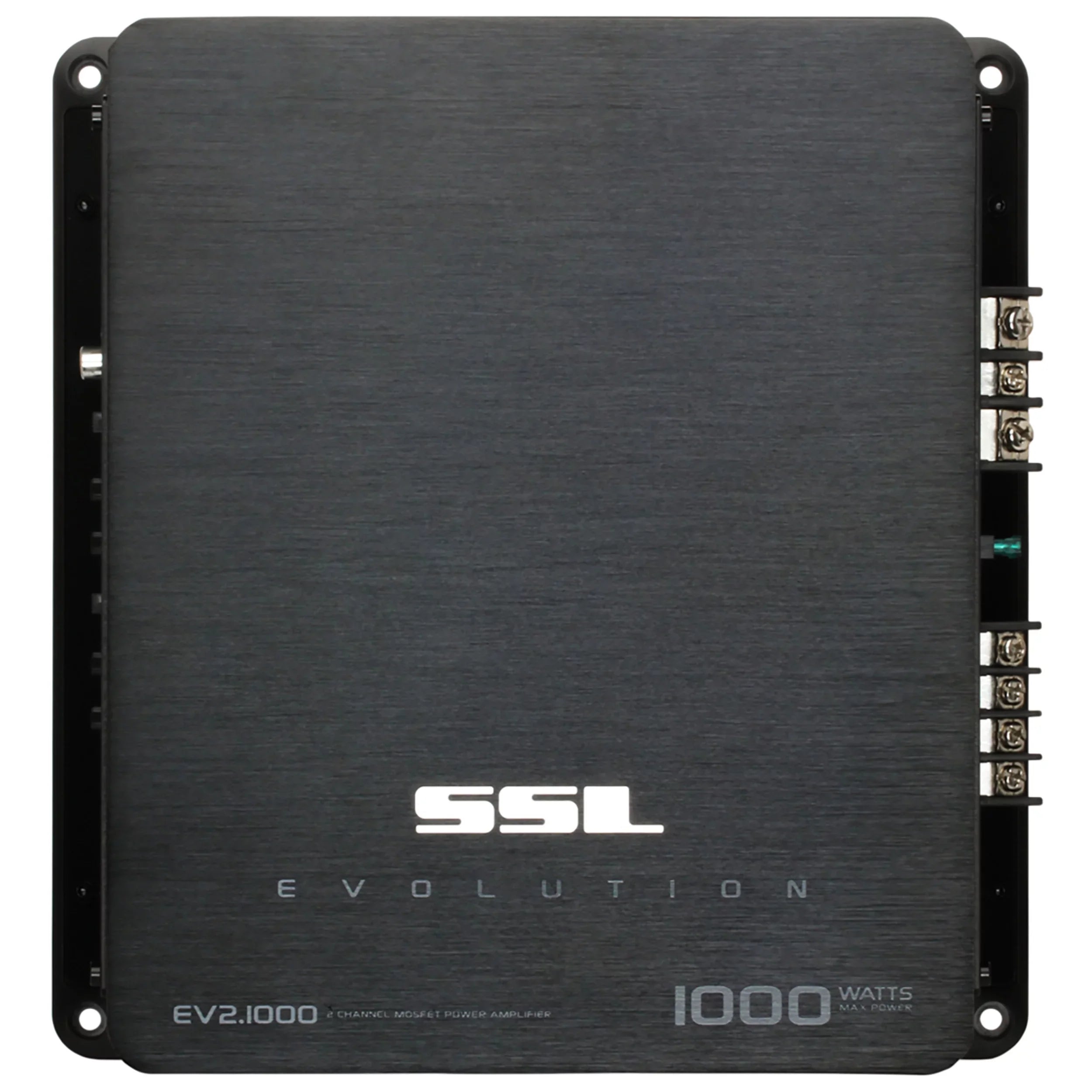 Sound Storm Laboratories EV2.1000 Evolution Series Car Audio Amplifier - 1000 High Output, 2 Channel, 2/8 Ohm, High/Low Level Inputs, High/Low Pass Crossover, Full Range, Hook To Stereo and Subwoofer