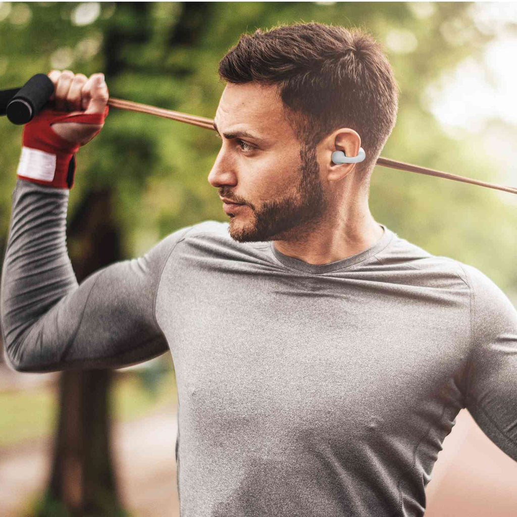 UrbanX QC3 True Wireless Earbuds Bluetooth Headphones Touch Control with Charging Case Stereo Earphones in-Ear Built-in Mic Headset Premium Deep Bass for Zenfone Go ZB500KL - Gray