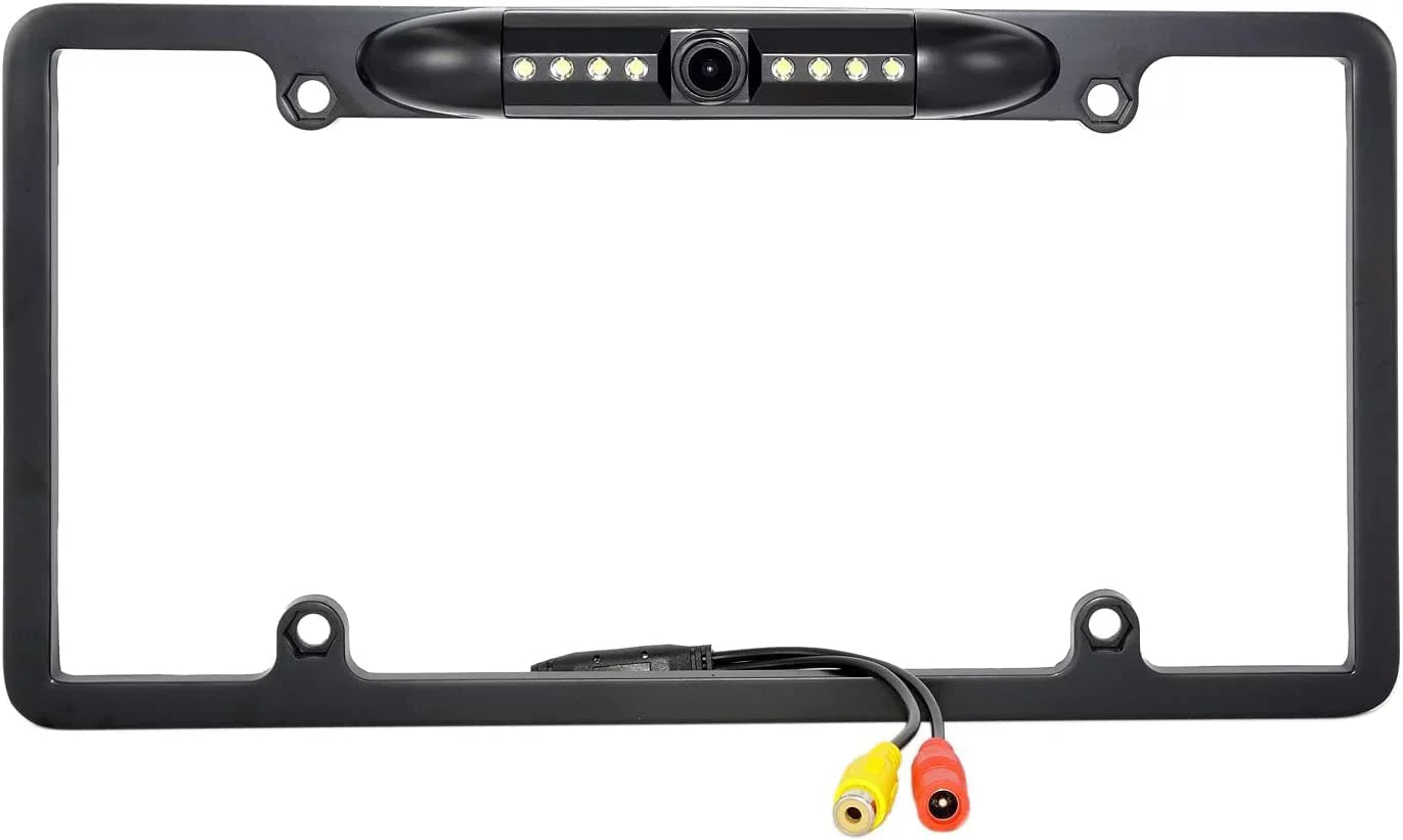 Backup Camera Rearview License PLatitudee Frame for Jensen CAR8000 Black