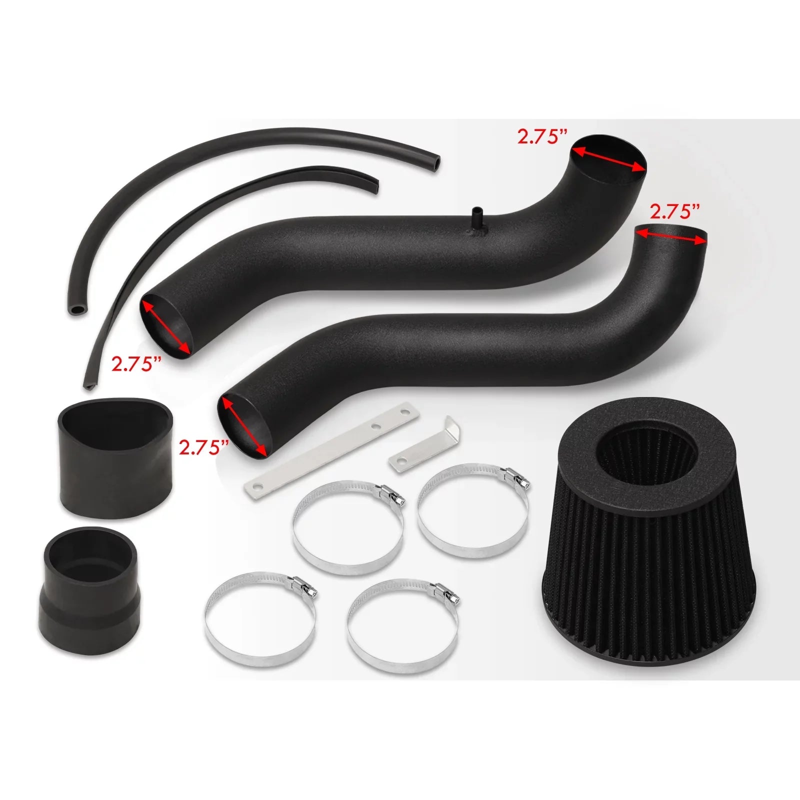 AJP Distributors JDM Black Cold Air Intake CAI Induction Pipe System + Filter Compatible/Replacement For Acura Integra GSR DC2 1.8L B18C 1994 1995 1996 1997 1998 1999 2000 2001 94 95 96 97 98 99 00 01
