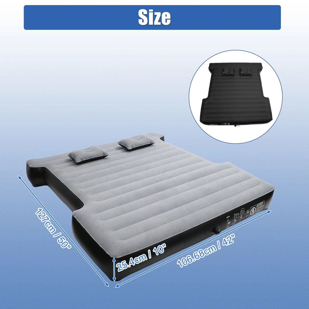 Unique Bargains Universal InfLatitudeable Thickened 5.5-5.8ft Full-Size Short Truck Bed Kit PVC with Electric Air Pump Gray