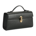 Qi Partner Handbags for Women The Symmetry Leather Top Handle Pochette Bags in Black