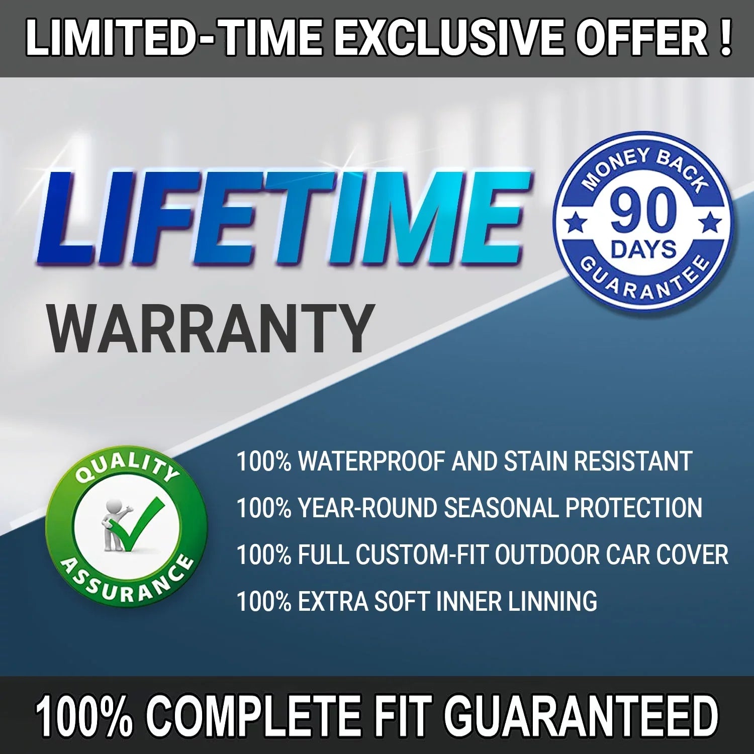Custom Car Cover Fits: [Oldsmobile Delta 88 4-Door] 1986-1991 Waterproof All-Weather