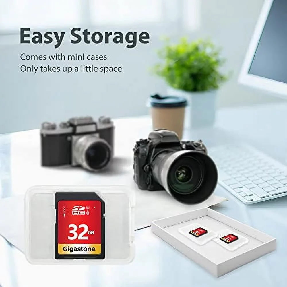 Gigastone 32GB SDHC Card Class 10 UHS-I U1 Up to 80MB/s Memory Card, 5 pack (5x32GB)