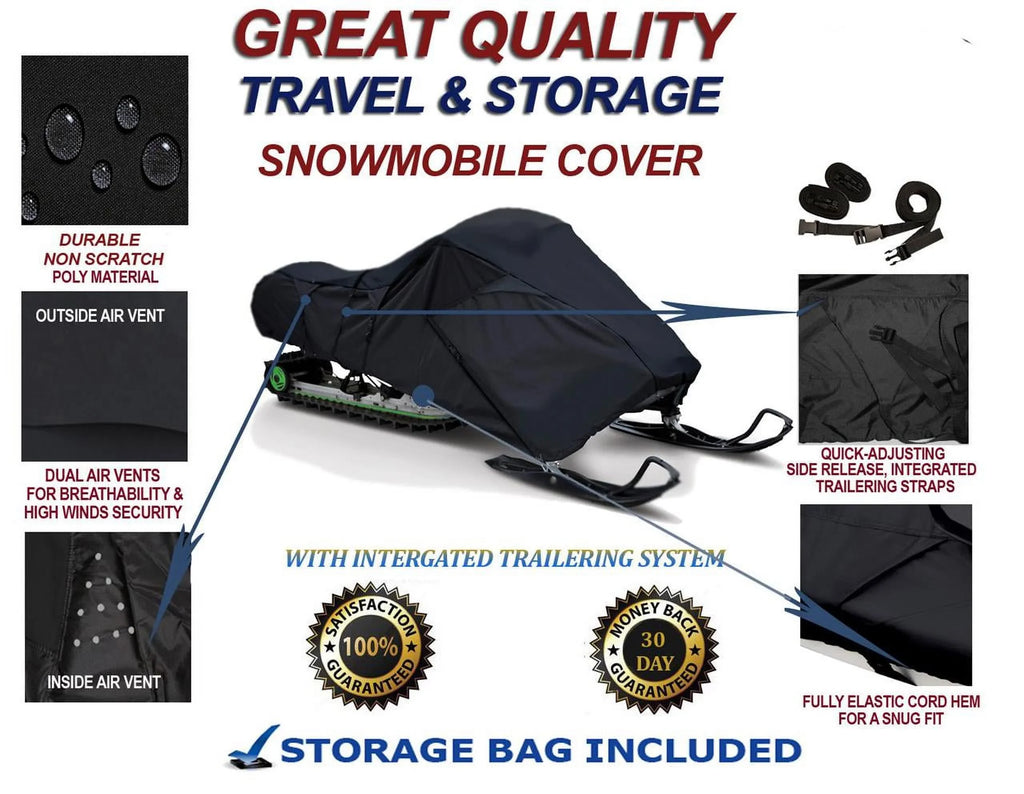 300D Snowmobile Travel and Storage Cover Compatible for 2007-2009 Arctic Cat M1000 Sno Pro 153 Sleds. Slush and Mud Protection