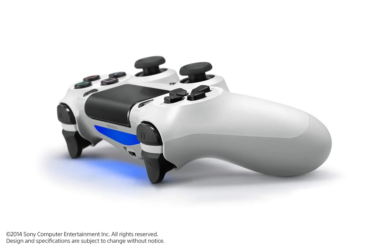 PlayStation 4 DualShock Wireless Controller Bundle - White Blue - With Earbuds Like New with BOLT AXTION