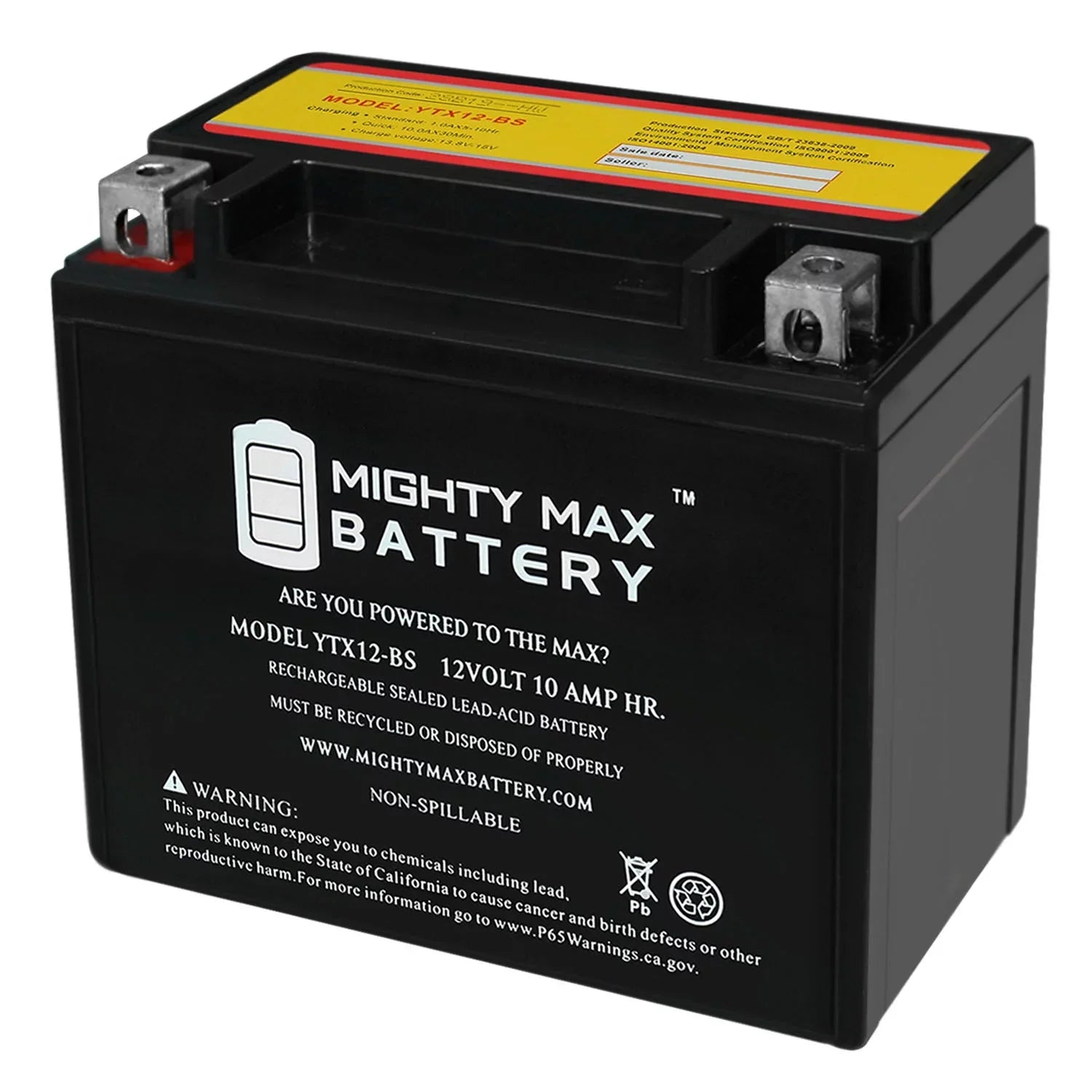 YTX12-BS 12V 10AH Battery for Suzuki GSX-R1000 2001-2004