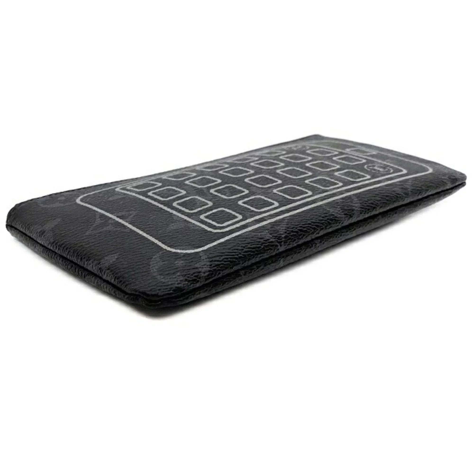 Pre-Owned Louis Vuitton Pouch Fragment iPhone Black Gray Rainbow Monogram Eclipse Flash M64433 UB1137 LOUIS VUITTON Hiroshi Fujiwara Collaboration (Good)