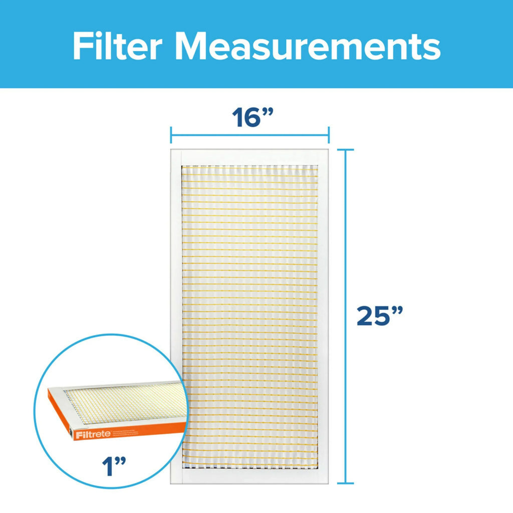 Filtrete 16x25x1, MERV 10, Micro Particle Reduction HVAC Furnace Air Filter, 800 MPR, 4 Filters