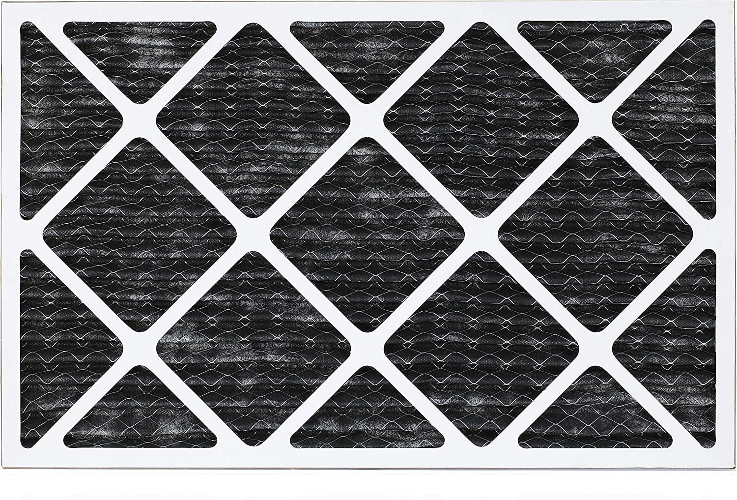 Filterbuy 10x24x1 MERV 8 Odor Eliminator Pleated HVAC AC Furnace Air Filters with Activated Carbon (6-Pack)