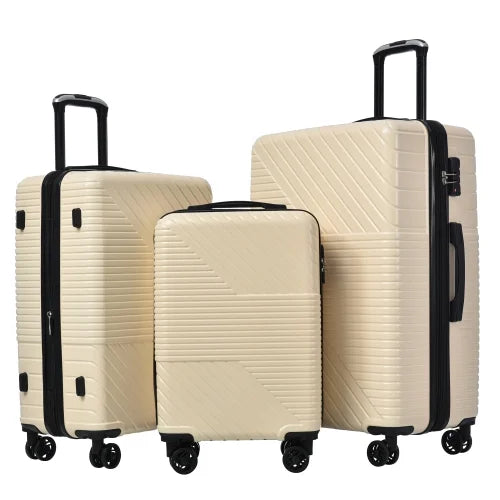 Zateety Hardshell Luggage Sets 3 Piece double spinner 8 wheels Suitcase with TSA Lock Lightweight 20''24''28''