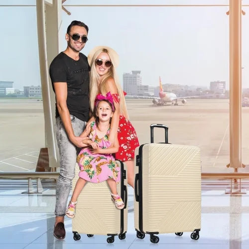 Zateety Hardshell Luggage Sets 3 Piece double spinner 8 wheels Suitcase with TSA Lock Lightweight 20''24''28''