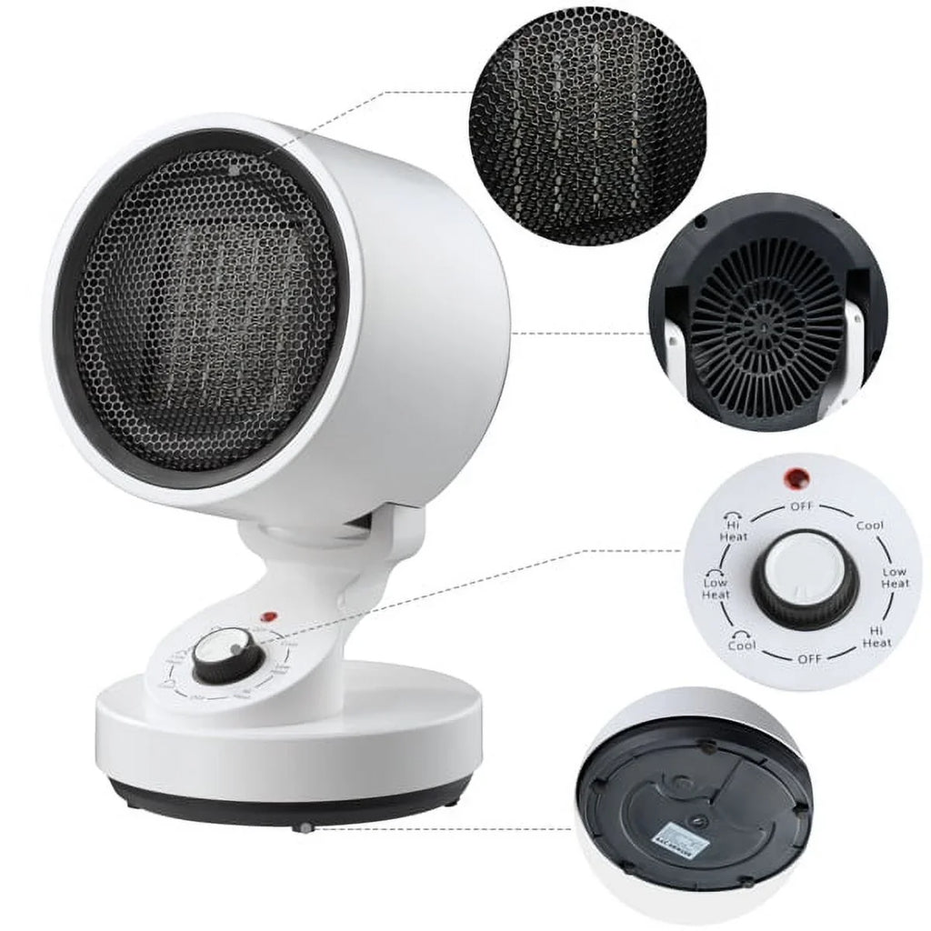 2-in-1 electric heating and cooling fan Electric Space Heater Cooling Fan, 2-In-1 Space Warm & Cool Fan,with 3 modes including High Heat (1500W), Low Heat (900W), and Cool Mode (10W) , Quick Heat Up M