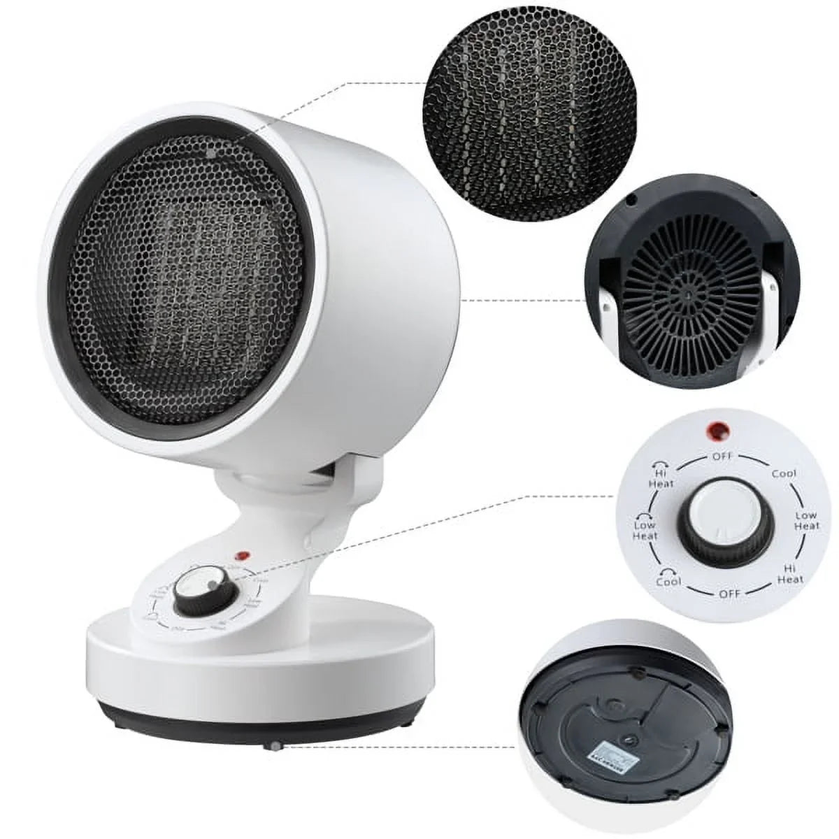 2-in-1 electric heating and cooling fan Electric Space Heater Cooling Fan, 2-In-1 Space Warm & Cool Fan,with 3 modes including High Heat (1500W), Low Heat (900W), and Cool Mode (10W) , Quick Heat Up M