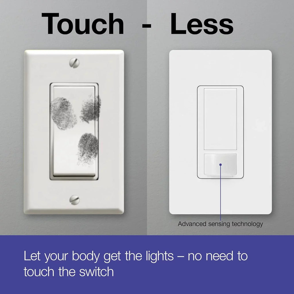 lutron maestro sensor switch (2-pack), 2a, no neutral required, single-pole, ms-ops2-wh, white