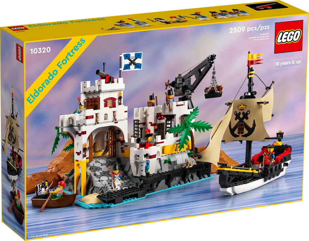 LEGO Icons Eldorado Fortress Building Kit, Pirate Gift, Includes Pirate Ship and 8 Minifigures, Nostalgic Gift Idea for Adults Who Love a Rewarding Project, Home Office Décor, 10320
