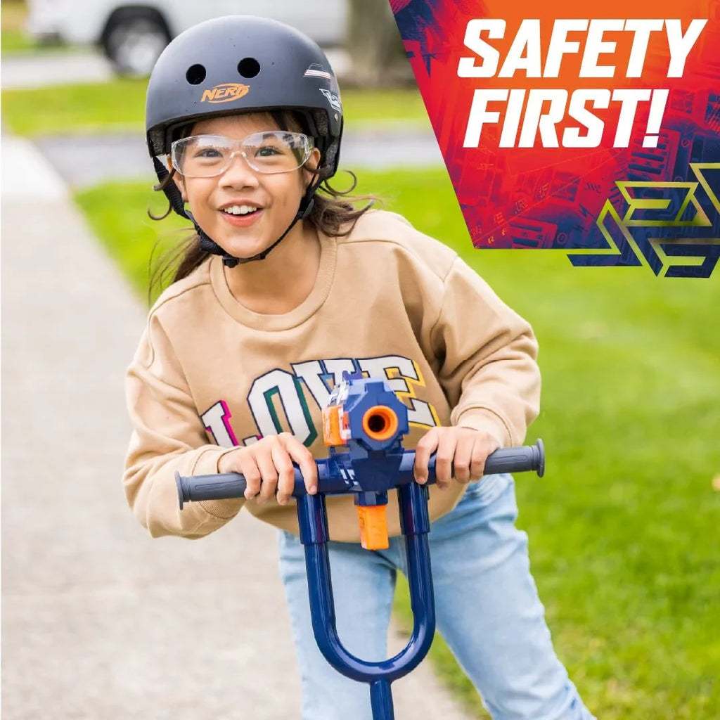 NERF 12 Volt Electric Scooter with Blaster, Foldable Scooter, Kick Scooter for Kids Ages 8 and up