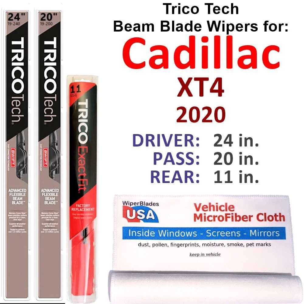 2020 Cadillac XT4 Beam Blade Wipers (Set of 3) w/Rear Wiper