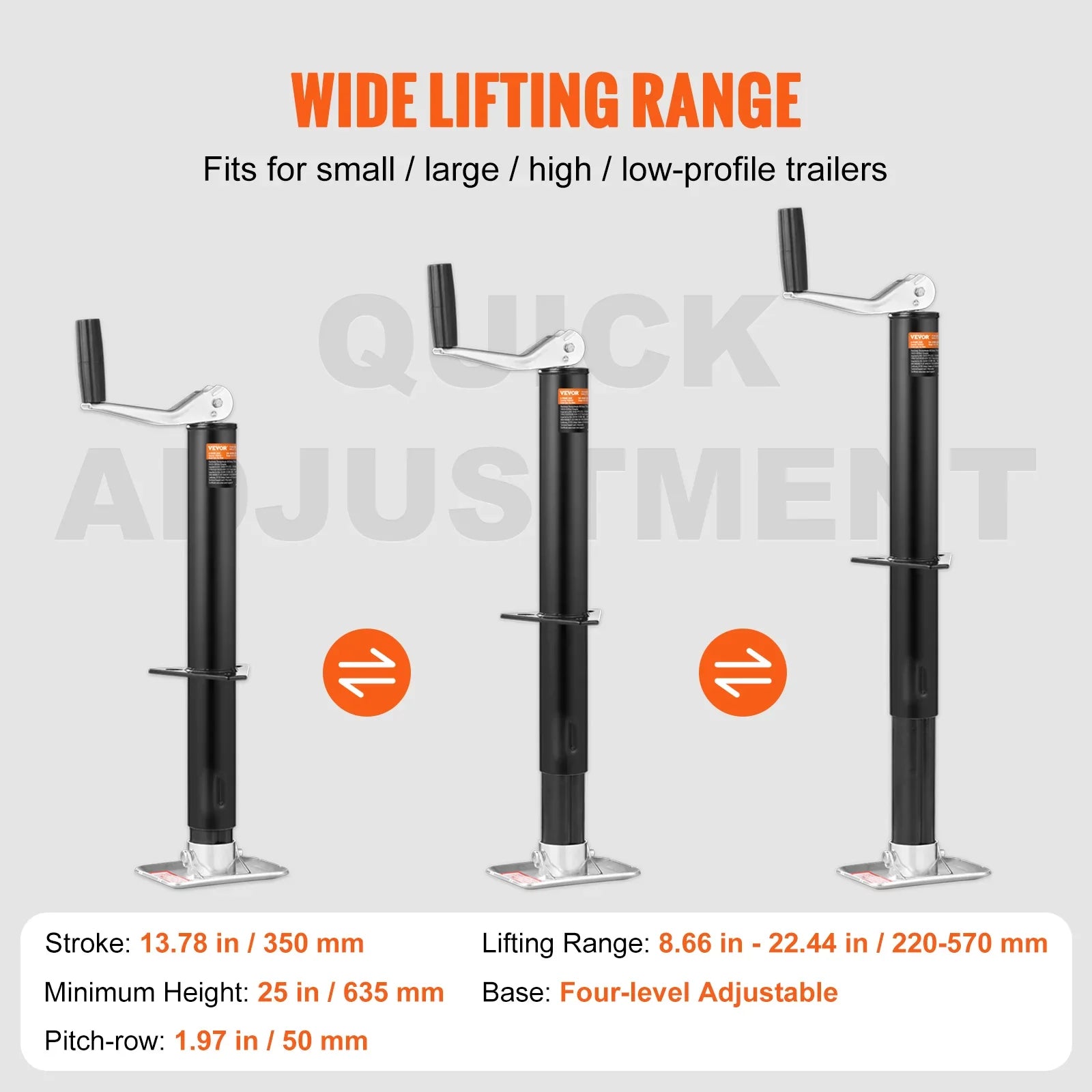 BENTISM Trailer Jack A Frame Bolt on Trailer Tongue Jack 2000 lb Height Adjustable