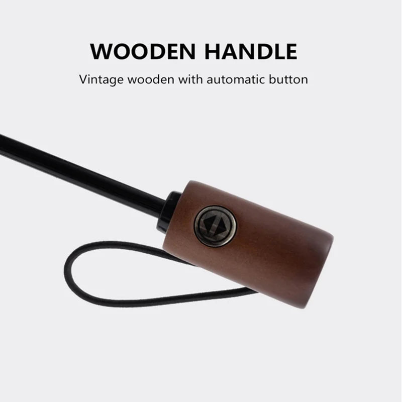 Umbrella Men Business 10 Ribs Wood Handle Golf Sun Umbrellas Windproof Anti UV Parasol Clear Umbrella UPF50+
