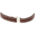 Breitling Brown Strap with White Stitching and a  Stainless Steel Folding Buckle 22-20mm